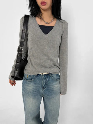 Maison V-neck Slim Knit