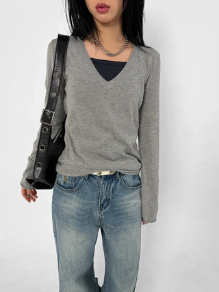 Maison V-neck Slim Knit