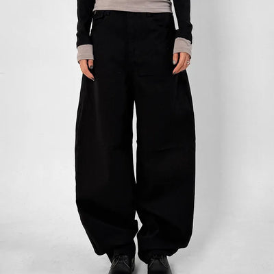 Herringbone Semi-Balloon Pants