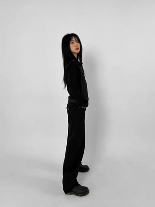 Herringbone Semi-Balloon Pants