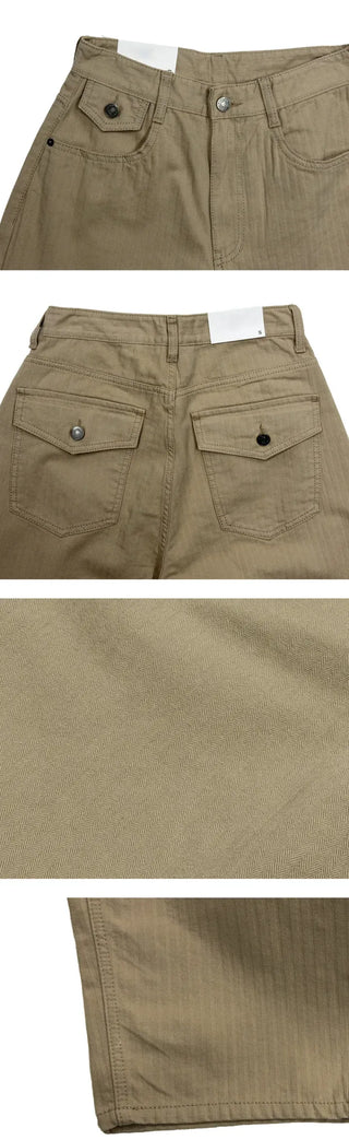 Herringbone Semi-Balloon Pants
