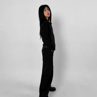 Herringbone Semi-Balloon Pants