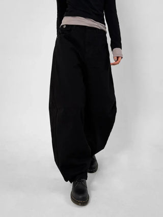 Herringbone Semi-Balloon Pants