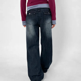 Tour Pocket Washed Wide Jeans