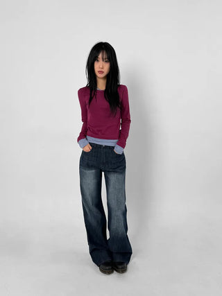Tour Pocket Washed Wide Jeans