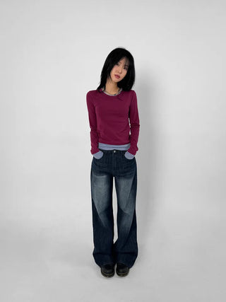 Tour Pocket Washed Wide Jeans