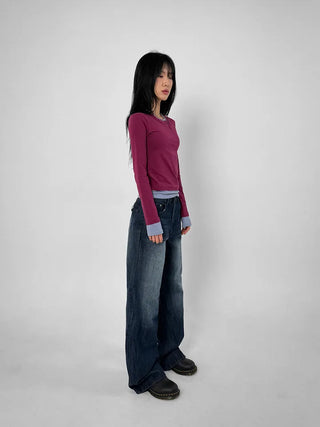Tour Pocket Washed Wide Jeans