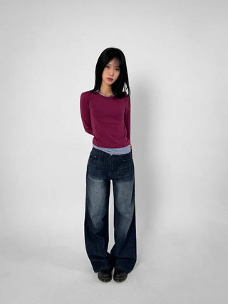 Tour Pocket Washed Wide Jeans