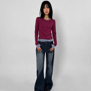 Tour Pocket Washed Wide Jeans