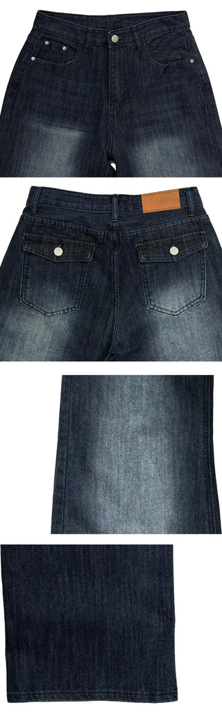 Tour Pocket Washed Wide Jeans