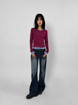 Tour Pocket Washed Wide Jeans