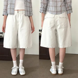 Summer Studded Flip Pocket Bermuda Shorts