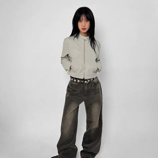 Vegan Crop Leather Jacket