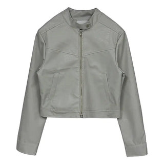 Vegan Crop Leather Jacket