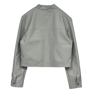 Vegan Crop Leather Jacket