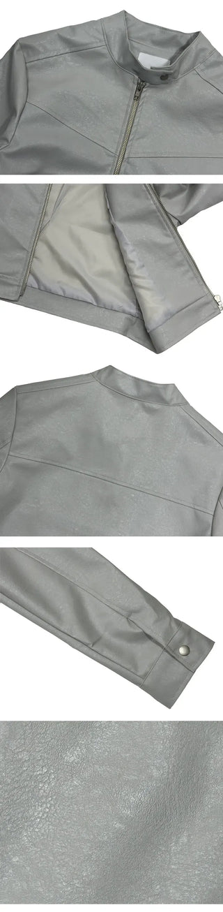 Vegan Crop Leather Jacket