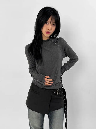 Biker buckle mid-calf boots