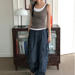 Pigment Ribbed U-Neck Washed Sleeveless