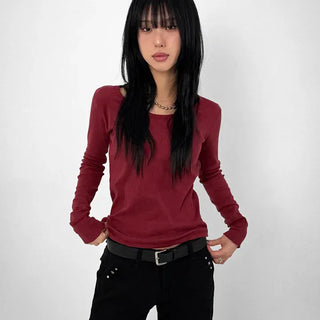 Crepe Round Long Sleeve