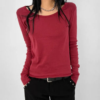 Crepe Round Long Sleeve