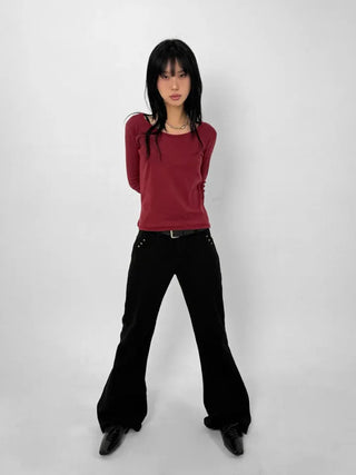 Crepe Round Long Sleeve