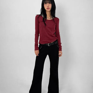 Crepe Round Long Sleeve