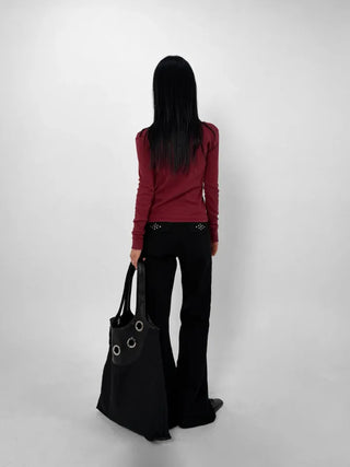 Crepe Round Long Sleeve