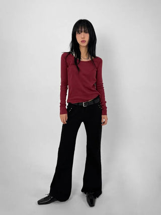 Crepe Round Long Sleeve