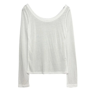Yellow Deep U-Neck Long Sleeve