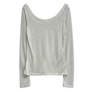 Yellow Deep U-Neck Long Sleeve