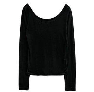 Yellow Deep U-Neck Long Sleeve