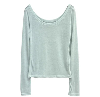 Yellow Deep U-Neck Long Sleeve