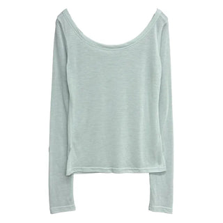 Yellow Deep U-Neck Long Sleeve