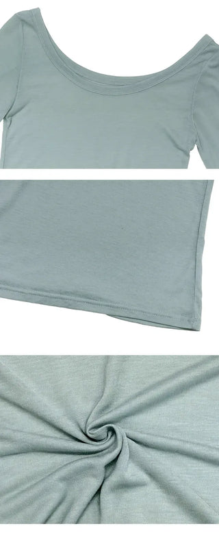 Yellow Deep U-Neck Long Sleeve
