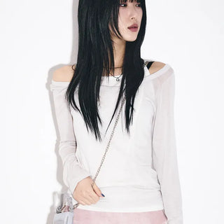 Yellow Deep U-Neck Long Sleeve