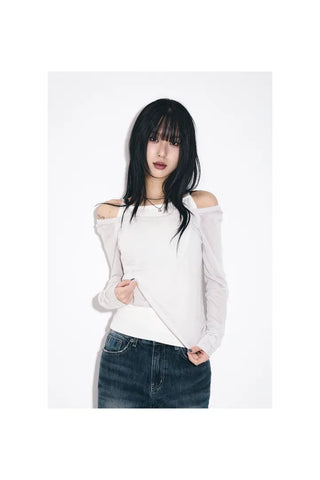 Yellow Deep U-Neck Long Sleeve