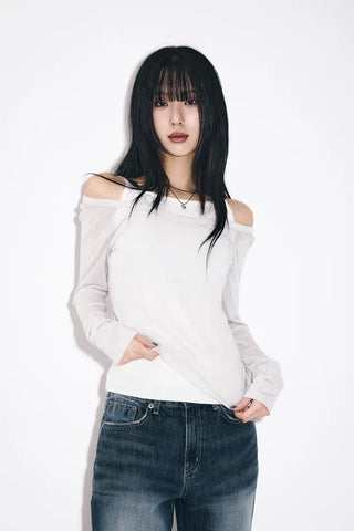 Yellow Deep U-Neck Long Sleeve