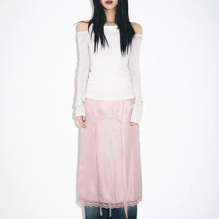 Silky Lace Long Skirt
