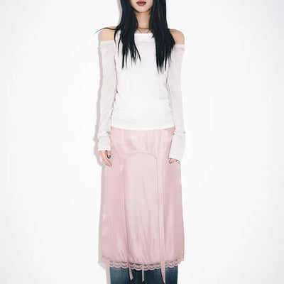 Silky Lace Long Skirt