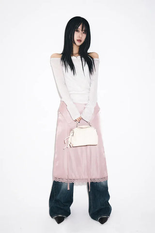 Silky Lace Long Skirt