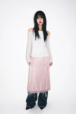 Silky Lace Long Skirt