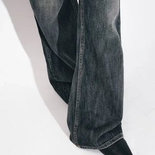 Slub High Flare Jeans