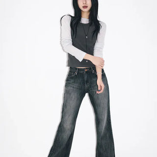 Slub High Flare Jeans