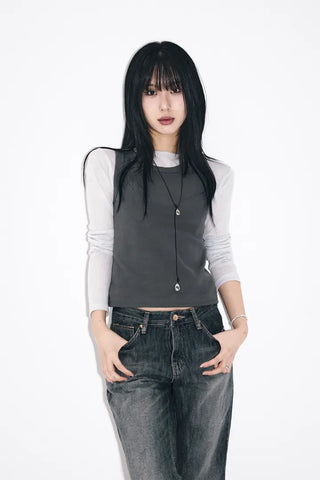 Slub High Flare Jeans