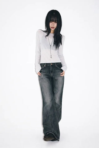 Slub High Flare Jeans