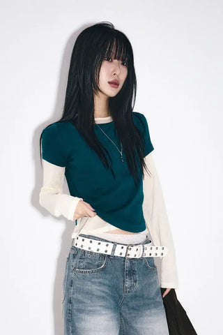 Piercing point wide jeans