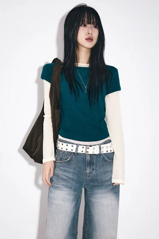 Piercing point wide jeans