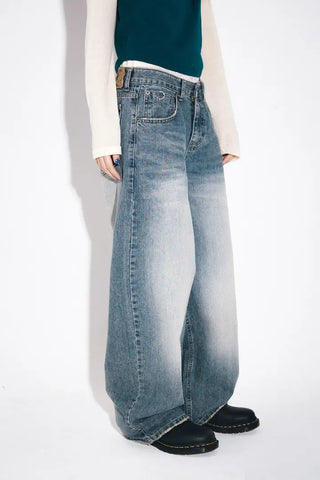 Piercing point wide jeans