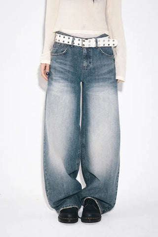 Piercing point wide jeans