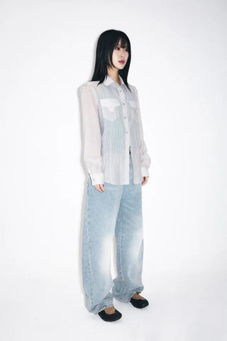 Rounded wide jeans